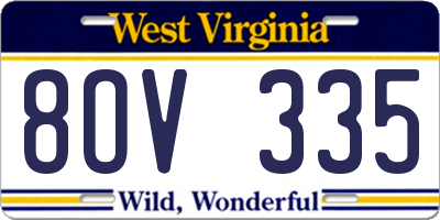 WV license plate 8OV335