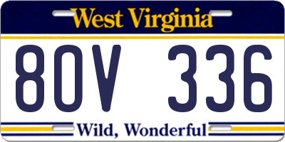 WV license plate 8OV336