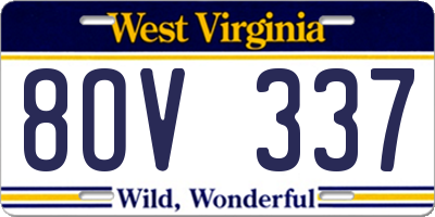 WV license plate 8OV337