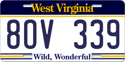 WV license plate 8OV339