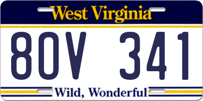 WV license plate 8OV341