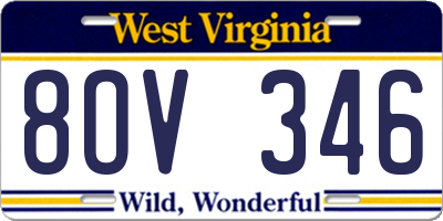 WV license plate 8OV346