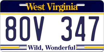 WV license plate 8OV347