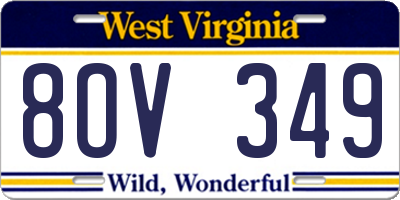 WV license plate 8OV349