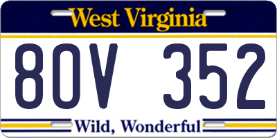 WV license plate 8OV352