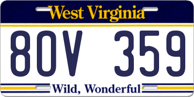 WV license plate 8OV359
