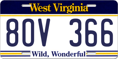WV license plate 8OV366