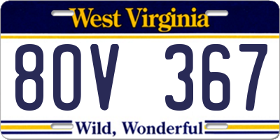WV license plate 8OV367