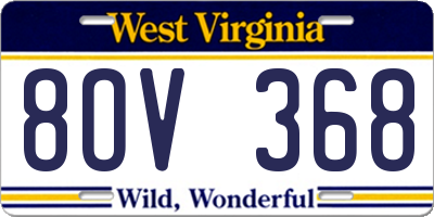 WV license plate 8OV368