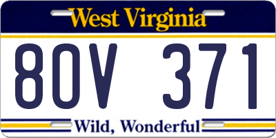 WV license plate 8OV371