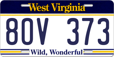 WV license plate 8OV373