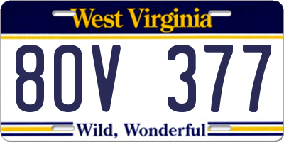WV license plate 8OV377