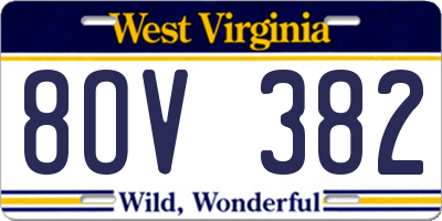 WV license plate 8OV382