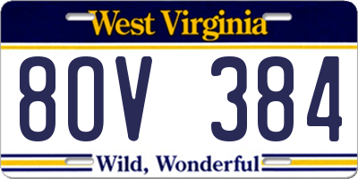 WV license plate 8OV384