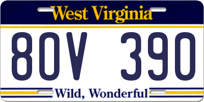 WV license plate 8OV390