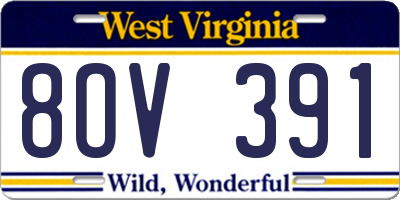 WV license plate 8OV391