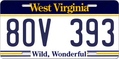 WV license plate 8OV393