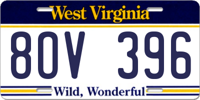 WV license plate 8OV396