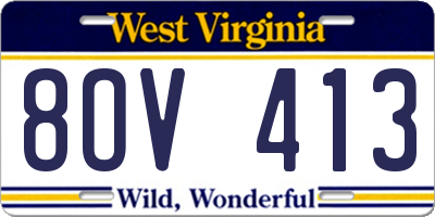 WV license plate 8OV413
