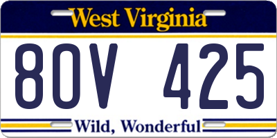 WV license plate 8OV425