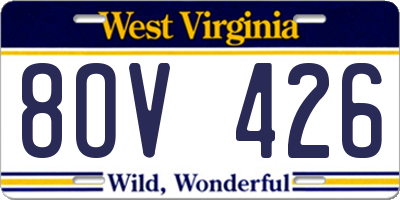 WV license plate 8OV426