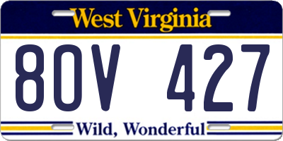 WV license plate 8OV427