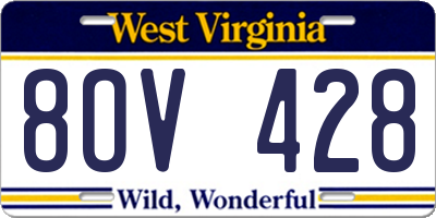 WV license plate 8OV428