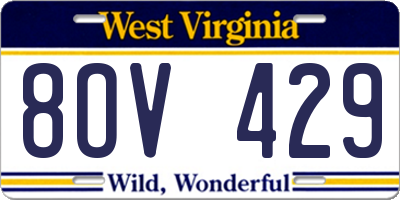 WV license plate 8OV429