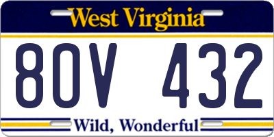 WV license plate 8OV432