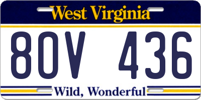 WV license plate 8OV436