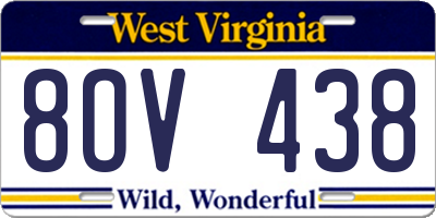 WV license plate 8OV438