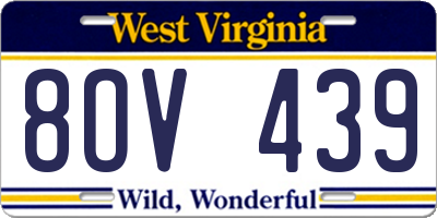 WV license plate 8OV439