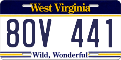 WV license plate 8OV441