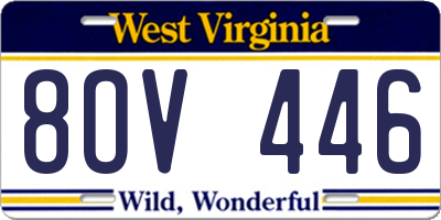 WV license plate 8OV446