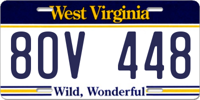 WV license plate 8OV448