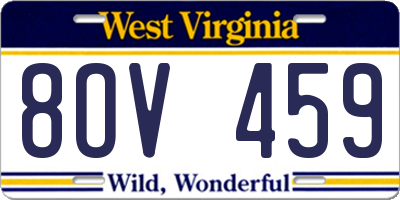 WV license plate 8OV459