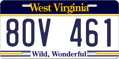 WV license plate 8OV461