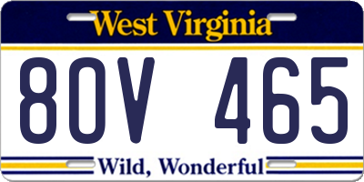WV license plate 8OV465