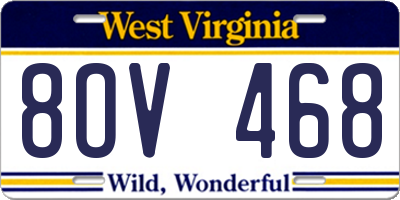 WV license plate 8OV468