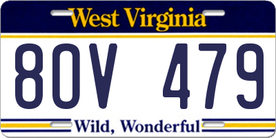 WV license plate 8OV479