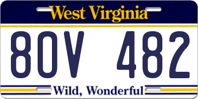 WV license plate 8OV482