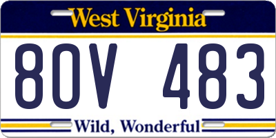 WV license plate 8OV483