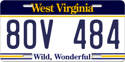 WV license plate 8OV484