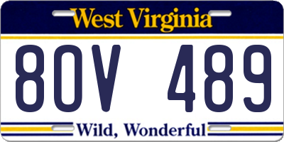 WV license plate 8OV489