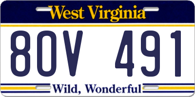WV license plate 8OV491