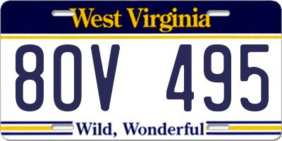 WV license plate 8OV495
