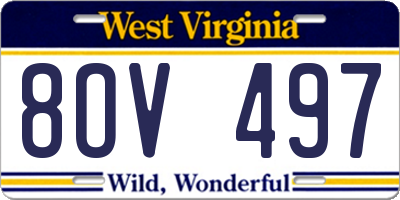 WV license plate 8OV497