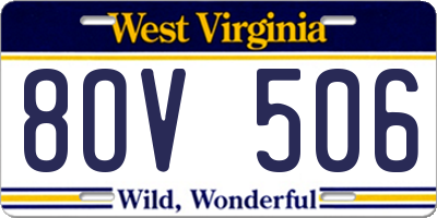 WV license plate 8OV506