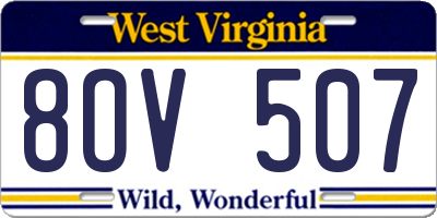 WV license plate 8OV507