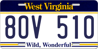 WV license plate 8OV510